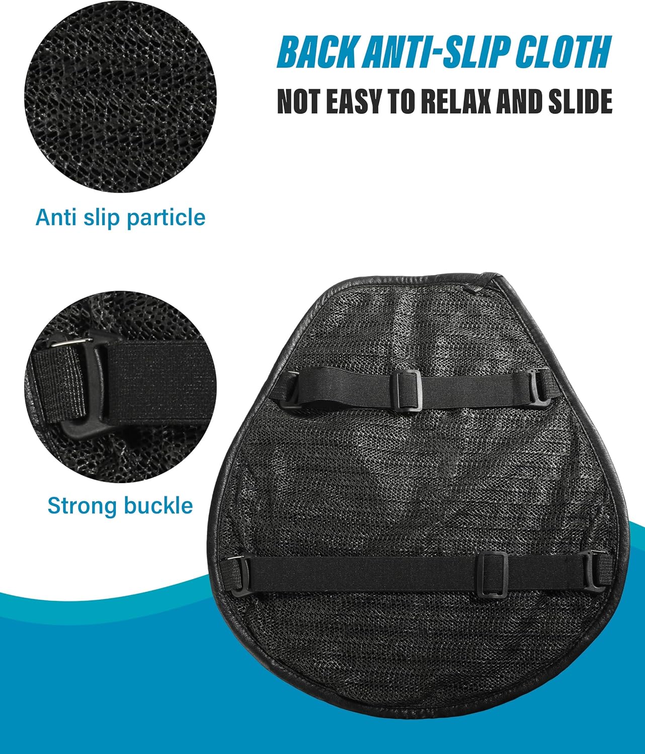 Universal Motorcycle Gel Seat Cushion with 3D Honeycomb Breathable Cover J67620