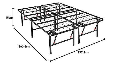 Amazon Basics Foldable Metal Bed Frame with Storage, Full Size, Black A770
