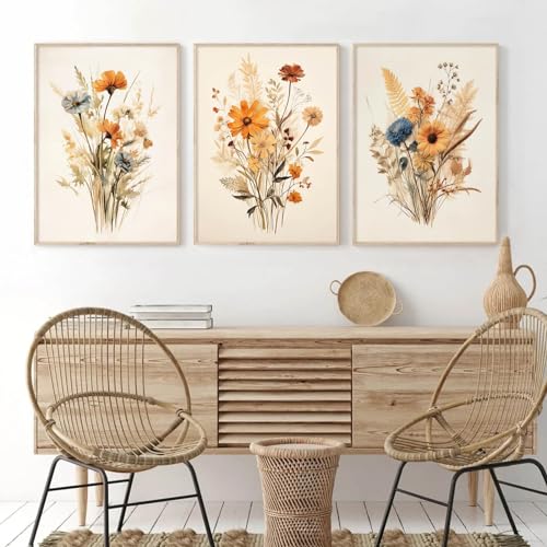Sage Green Mountain Forest Canvas Wall Art Prints Set of 3, 12x16 Inch Unframed S399