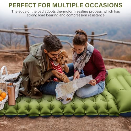 Yuzonc Ultralight Camping Sleeping Pad with Built-in Pillow and Foot Pump H28268