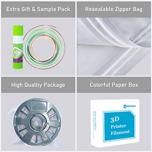 MIKA3D Bicolor Silk PLA 3D Printer Filament Bundle, 1.75mm, 6 Spools V5573