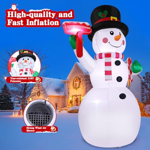 GOOSH 10.3 FT Christmas Inflatables Snowman Outdoor Decoration with LEDs G940