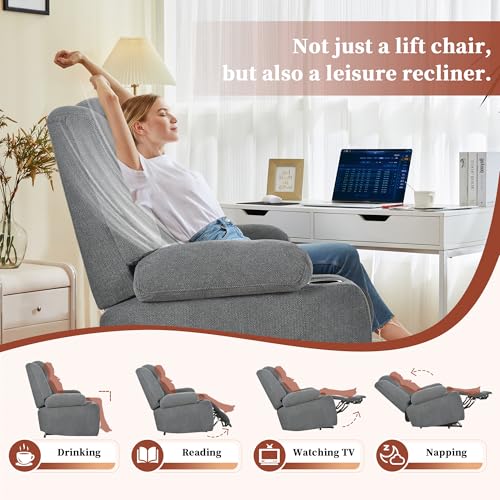 Power Lift Recliner for Elderly with Remote Control, Navy Blue P60192