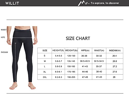 Willit Men's Active Yoga Leggings with Pockets Quick Dry T371