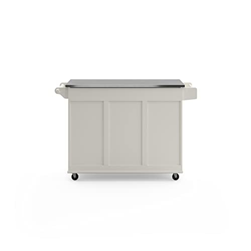 homestyles Mobile Kitchen Island Cart with Stainless Steel Top, Sage Green J6213