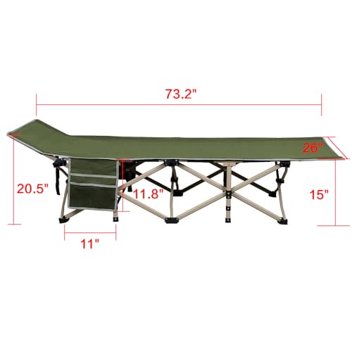 Yaheetech Folding Camping Cot, Portable Military Canvas Sleeping Bed with Carry Bag B4383