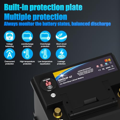 Lithium Car Battery 12.8V 576WH Group 47 LiFePO4 Starter Battery K16750