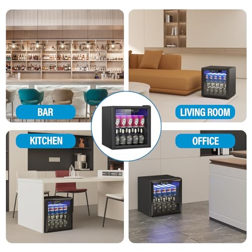 Compact Freestanding Beverage Refrigerator and Skincare Fridge, 0.9 Cu Ft Mini Fridge N768451