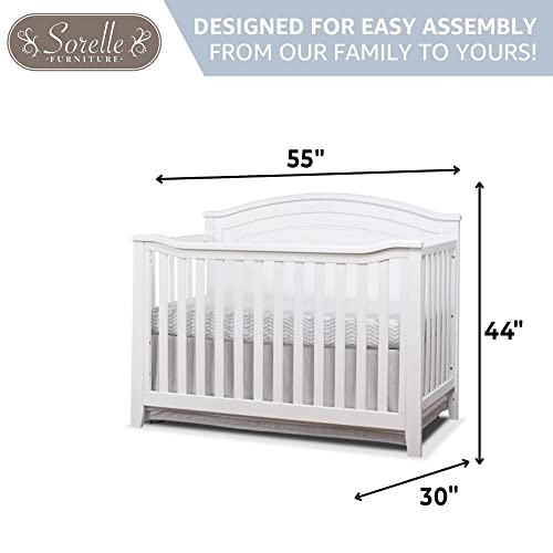SORELLE FURNITURE Berkley Round Top 4-in-1 Convertible Crib, Non-Toxic Wood, Gray Y5411