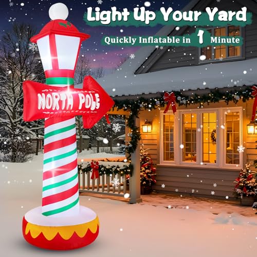 8 FT Christmas Inflatables Santa Claus with Gifts Bag, LED Light, Outdoor Decor F2174