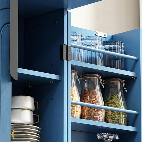 ARTPOWER 46" Blue Pantry Cabinet with Adjustable Shelves B794396