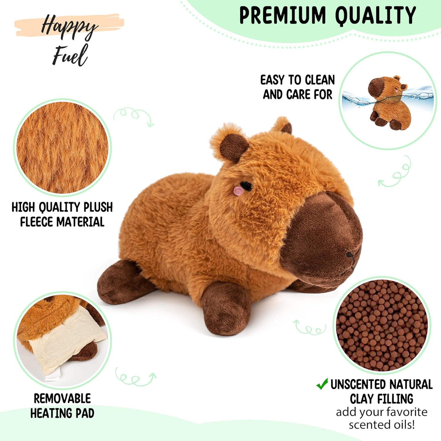 Capybara Microwavable Heating Pad Plush Toy for Women and Kids J3687