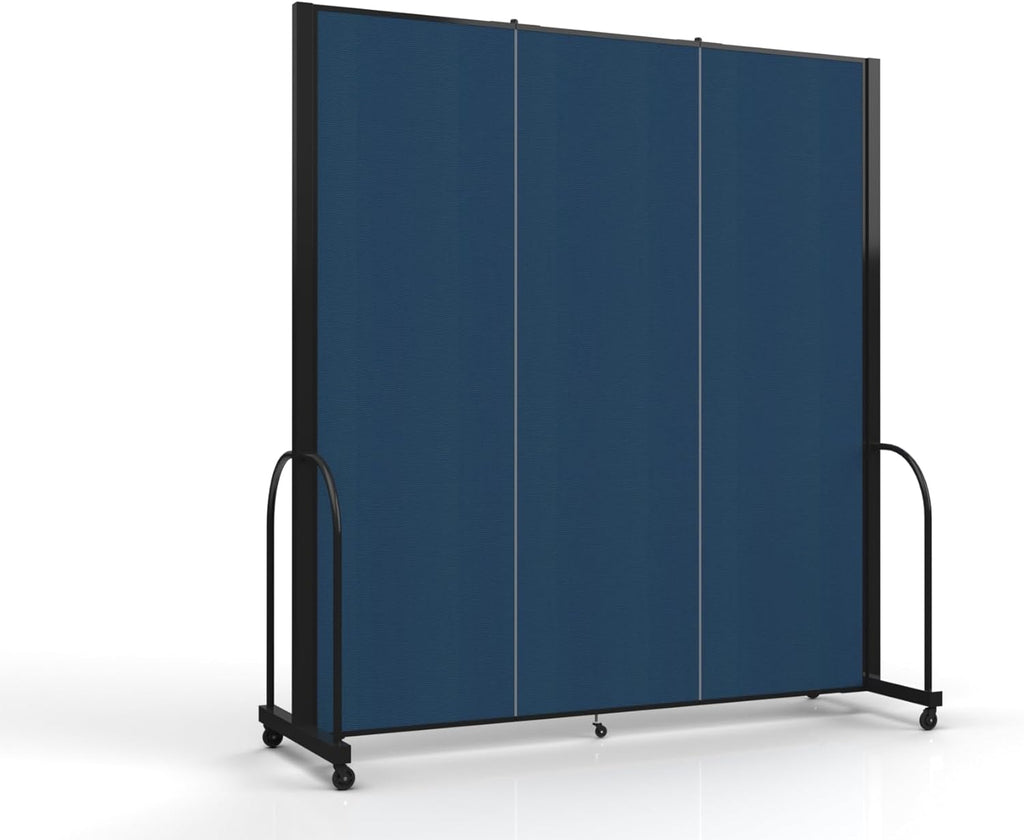Standard Room Divider with Metal Frame, Folding Portable Partition Privacy Walls for Schools and Offices 7'6" Tall x 8'7" Wide Navy