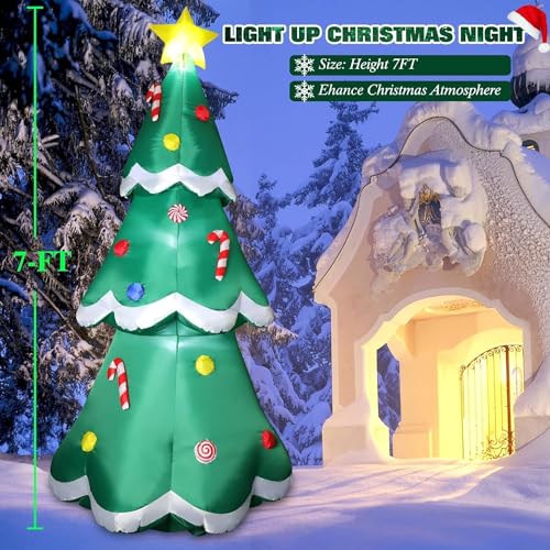7 FT Christmas Inflatable Santa Claus with LED Lights Indoor Outdoor Decoration F5780