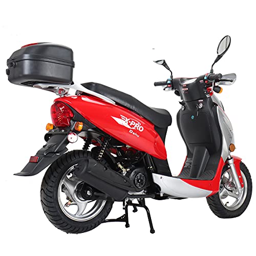 X-PRO Oahu 50cc Moped with 10" Aluminum Wheels, Red Y334268