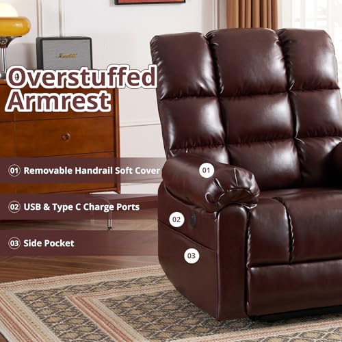 Oversized Power Lift Recliner Chair for Elderly with Massage and Heat T36815
