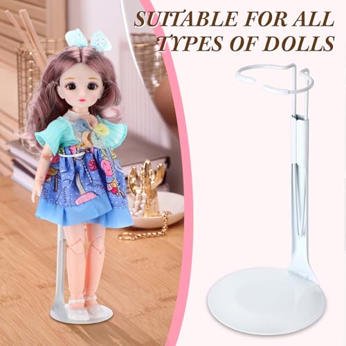 24 Pcs Adjustable Doll Stands for 8"-12" Action Figures (White, Silver) K3185