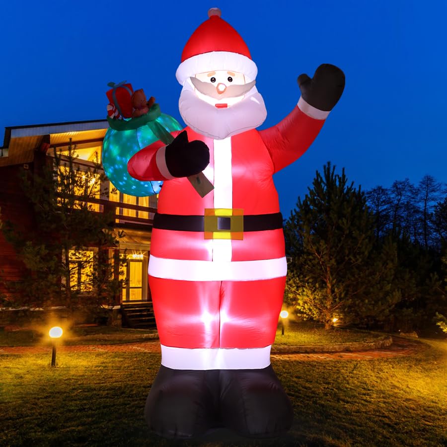 12FT LED Lighted Inflatable Santa Claus for Outdoor Christmas Yard Decor P844
