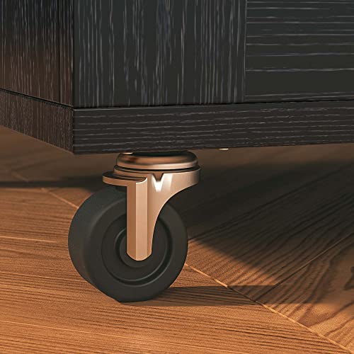 IRONCK Rolling Kitchen Island Cart with Drop-Leaf Countertop, Barn Door Style, Black G666768