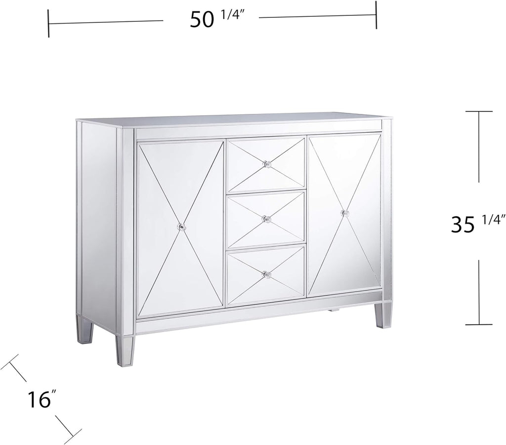 SEI Furniture Mirage Mirrored 3 Drawer Cabinet P358095