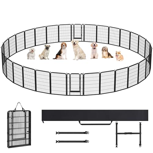 Yaheetech 8 Panels Dog Playpen, Metal 32" Dog Fence with Storage Bag S858