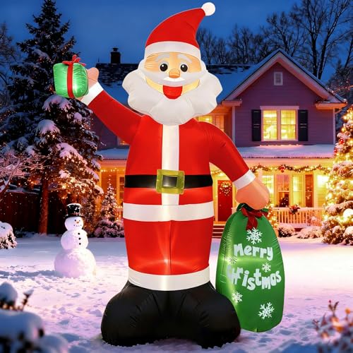 12FT Giant Christmas Inflatable Santa Claus with LED Lights and Gift Bag J129072