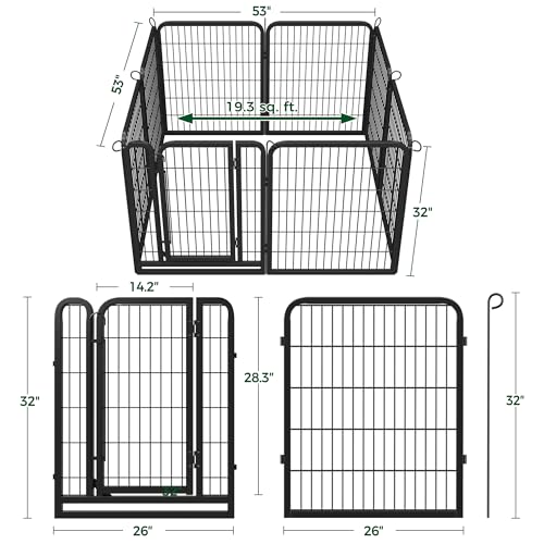 Yaheetech Dog Playpen Outdoor 40 Inch 8 Panels Metal Pet Fence I4784
