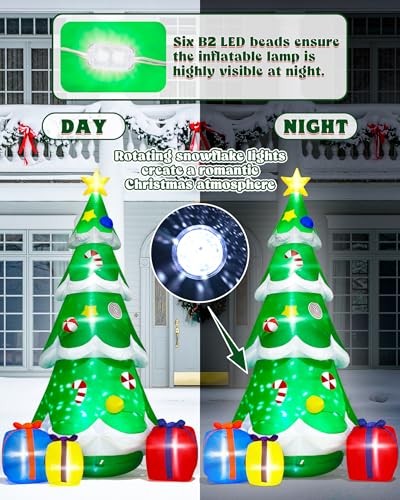 Giant Inflatable Santa Claus with LED Lights Outdoor Christmas Decorations W1618