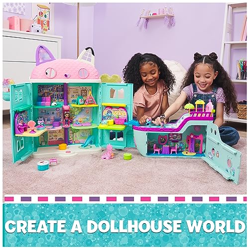 Gabby's Dollhouse Travel Themed Figure Set with Gabby Doll, 5 Cat Toys & Accessories C7473