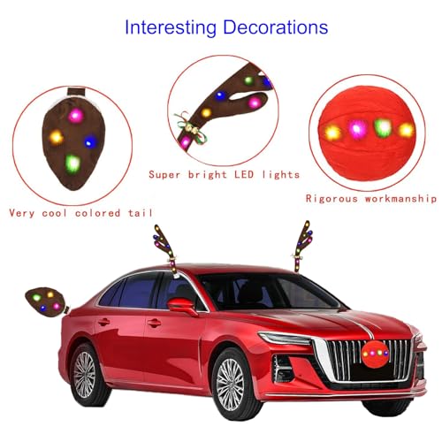 Rudolph Reindeer Vehicle Kit with Antlers, Nose, Bells & Tail for Truck O65053