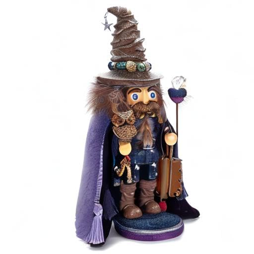 Kurt Adler 15" Hollywood Wizard Nutcracker with Owl I67099