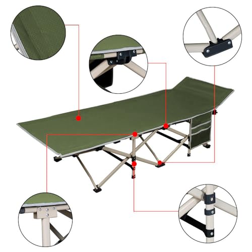 Yaheetech Folding Camping Cot, Portable Military Canvas Sleeping Bed with Carry Bag B4383