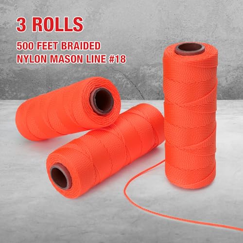 Goldblatt Mason Line 250 ft Braided Nylon String for Masonry and Gardening D6163