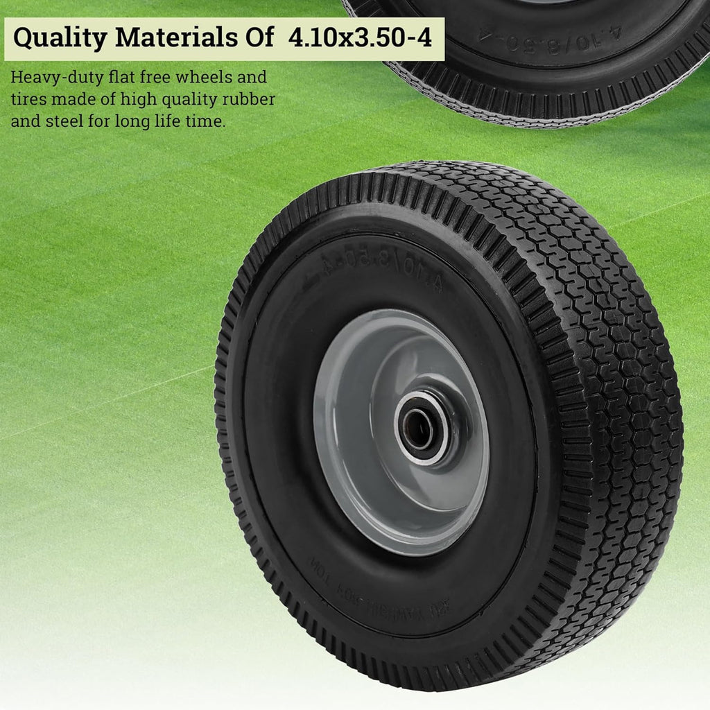 10x3.50-4 Solid Heavy Duty PU Tire and Wheel with 5/8" Axle Bore Hole P40845