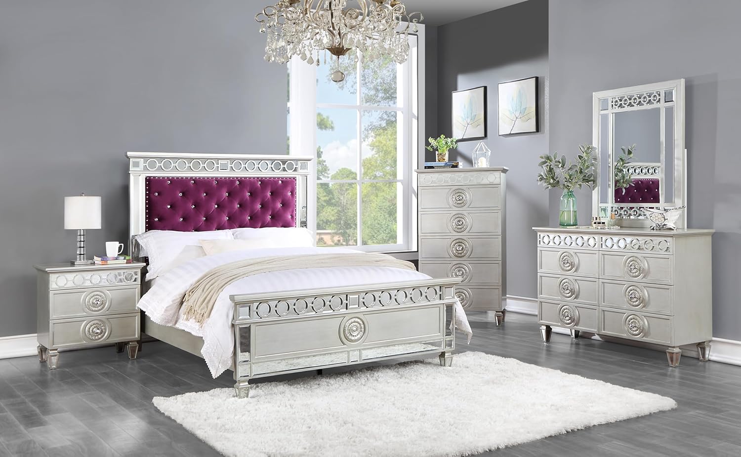 Varian Chest, Silver & Mirrored Finish H711656
