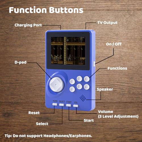 Kids Handheld Video Game Console with 100 Built-in 16-bit Games, Light Blue G319