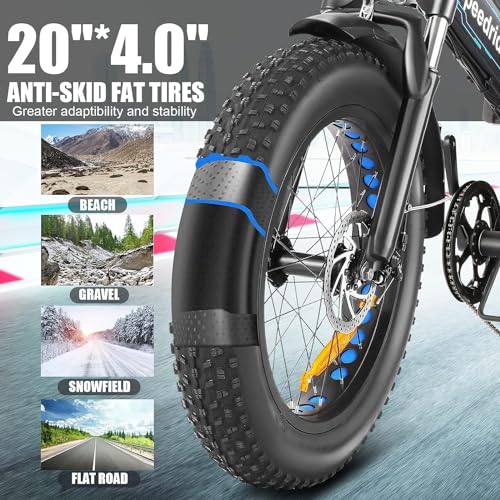 ANCHEER Folding Electric Bike for Adults, 500W Motor, 48V Battery, 20" Fat Tire P177498