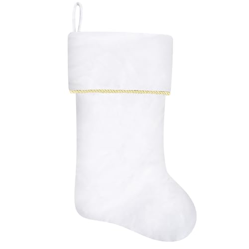 20 Inches Initial Monogram Blue Velvet Christmas Stocking with Gold Trim U394