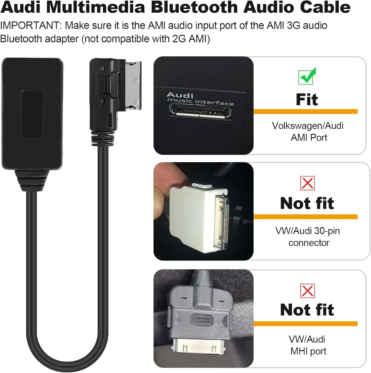 OCR Bluetooth 5.0 Audio Adapter for VW/Audi AMI Port J7668