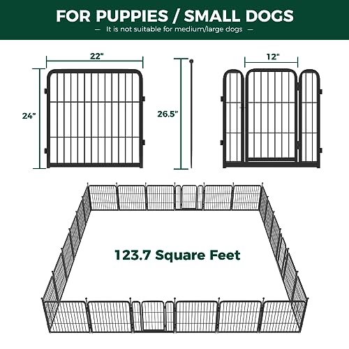 FXW Rollick Dog Playpen 32 Inch 16 Panels for Small and Medium Dogs E405995