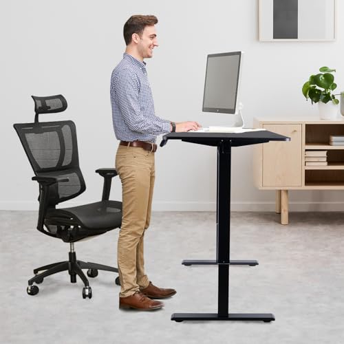 Electric Standing Desk Frame Height Adjustable Black Y740