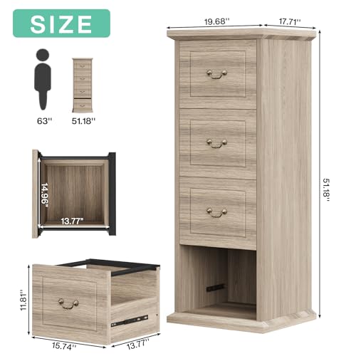 Tribesigns 4-Drawer Vertical File Cabinet for Home Office, Walnut E683