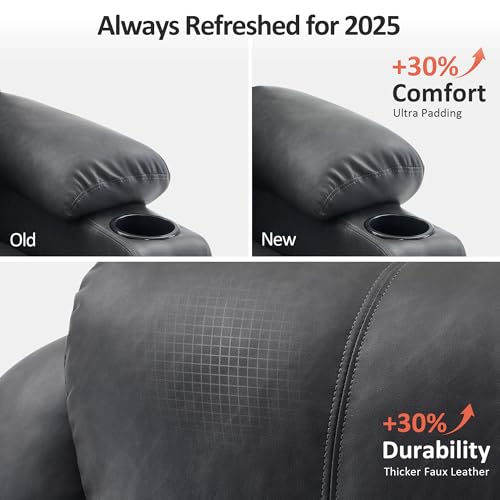 MCombo Power Lift Recliner Chair for Elderly with Heat and Massage, Faux Leather, Black V60394