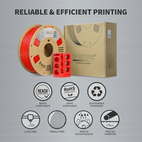 OVERTURE PLA Plus Filament 1.75mm 1kg Black S915984
