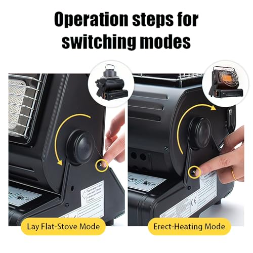 Portable Propane Heater for Camping, 3 Heat Settings, Red S20038