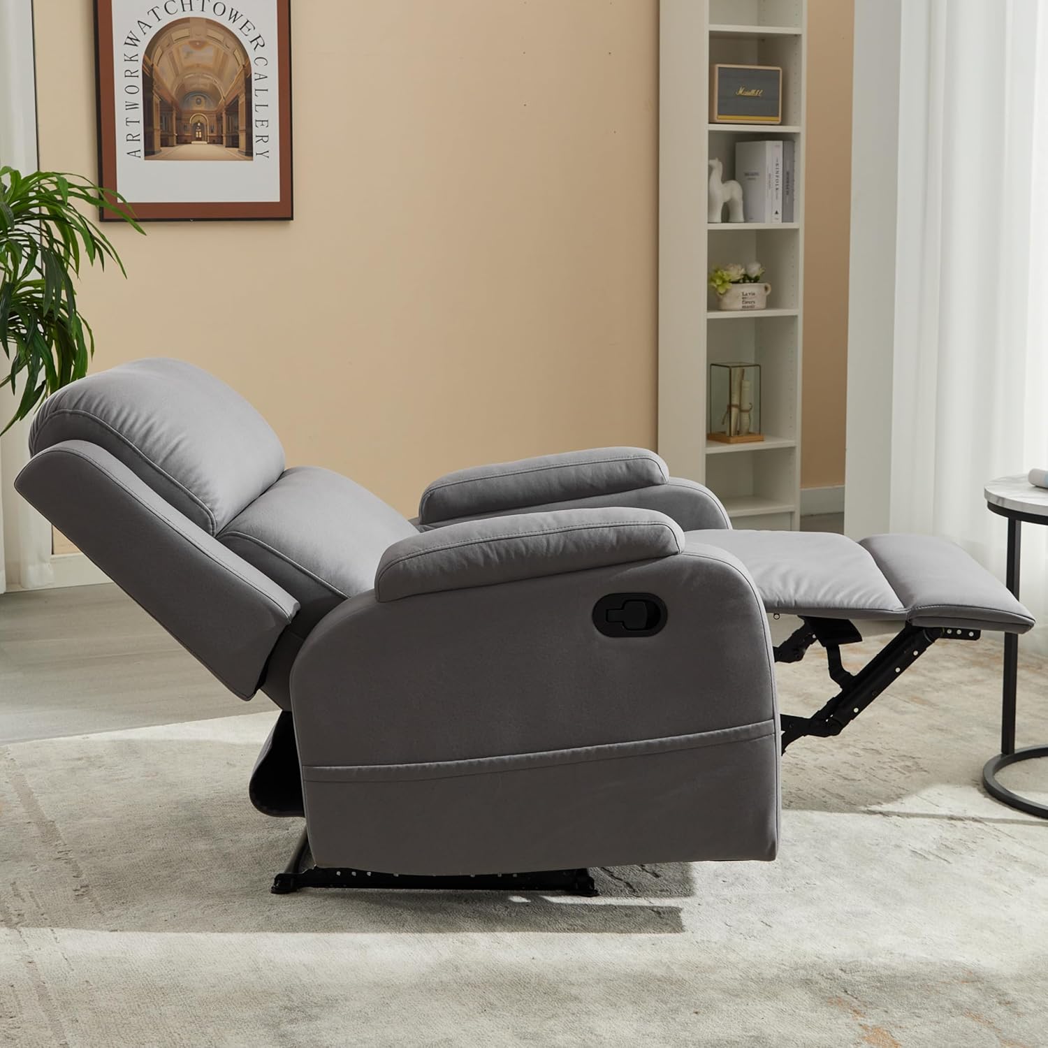 Lazy Boy Leather Recliner Chair for Adults with Adjustable Backrest N3274