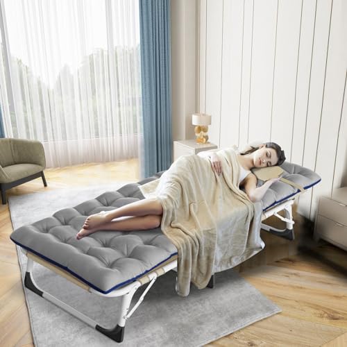 Portable Folding Camping Cot, Adjustable Reclining Chaise with Pillow U54731