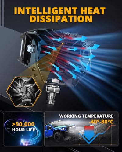 Auxbeam V-MAX Series 72W LED Pod Driving Lights with Amber DRL M188641