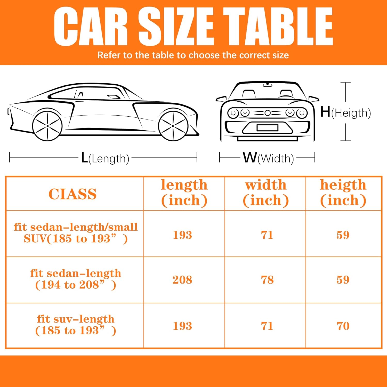 Waterproof Full Car Cover for Sedan Outdoor UV Rain Protection A68470