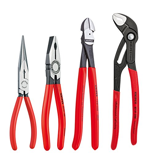 KNIPEX Tools 2 Piece Extra Long Needle Nose Pliers Set with Keeper Pouch Q771115